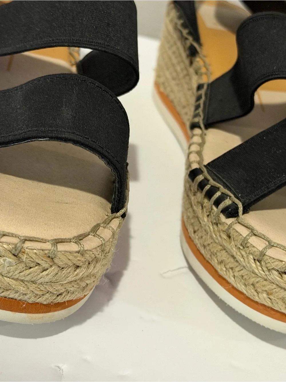 Dolce Vita Black Espadrille Platform Sandals with Ankle Wrap